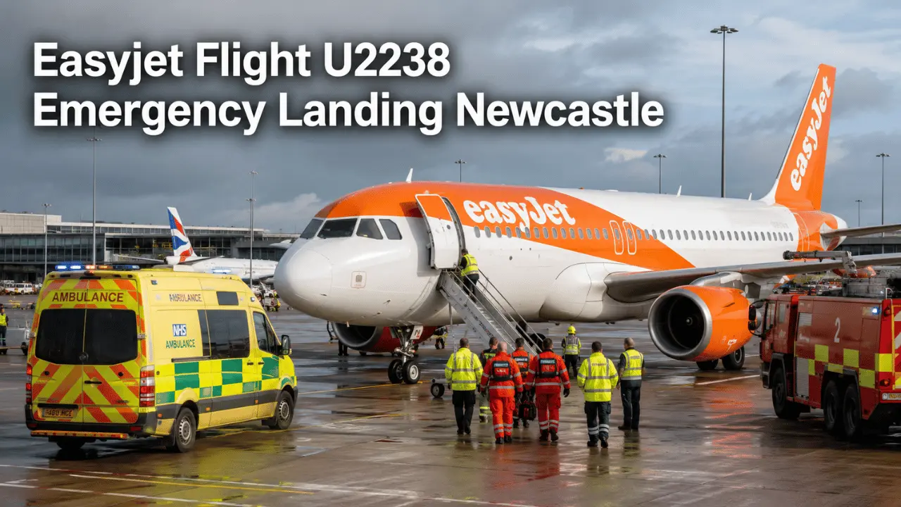 easyjet flight u2238 emergency landing newcastle